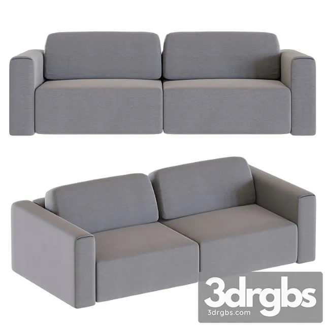 Sofa santo textile gray 2 3D Model Free