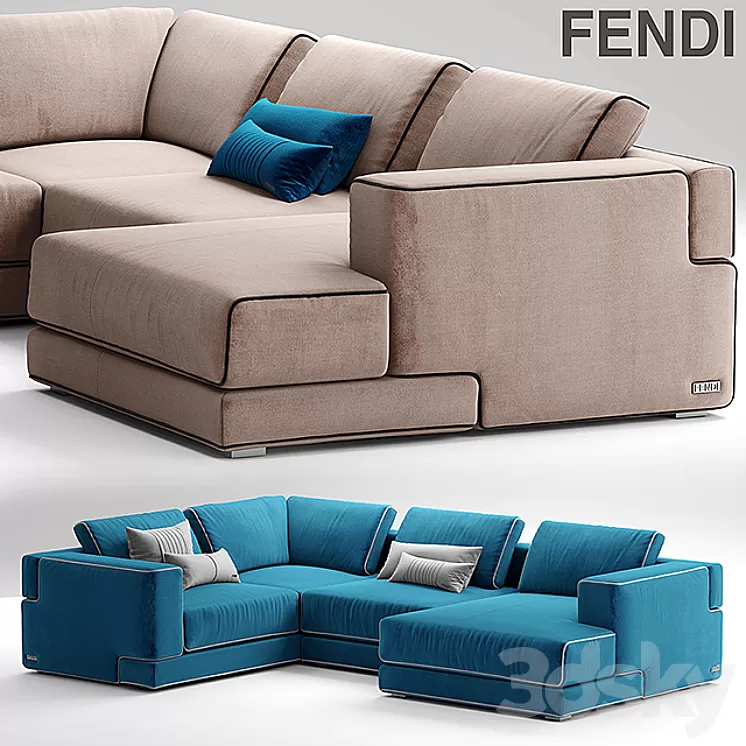 Sofa sloane fendi casa 3D Model