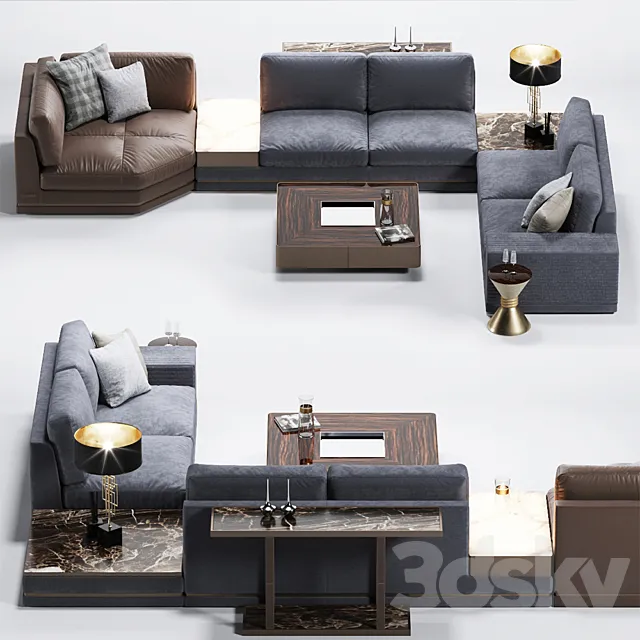 Sofa SONEN W 574 Giuseppe Iasparra from Longhi 3D Model