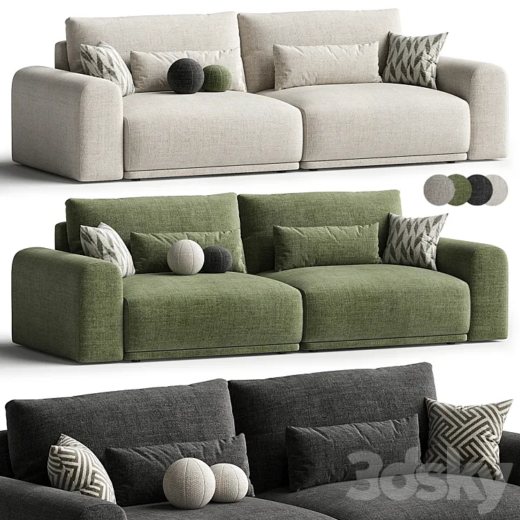 Sofa Straight Grail 3D Model Free