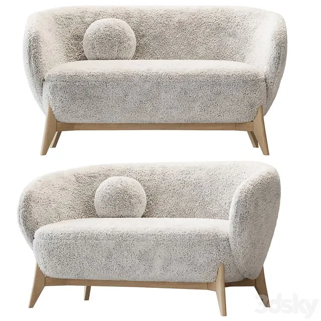 Sofa Tilar Cozy White 3D Model