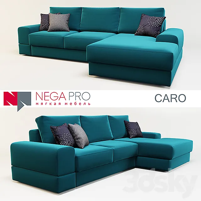 Sofa trehmesny CARO _ O'PRIME. 3D Model