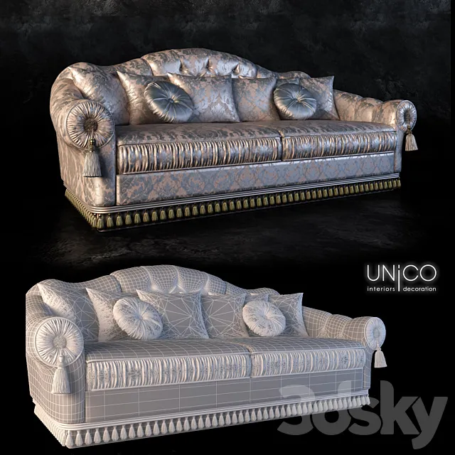 Sofa unico verdi 3D Model
