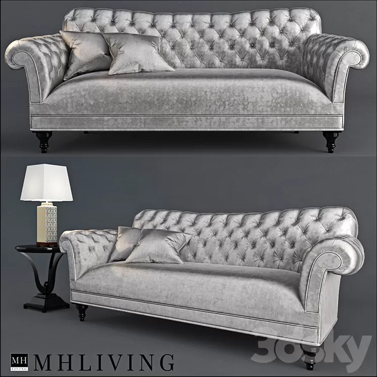Sofa with lamp and table MHLIVING 3D Model
