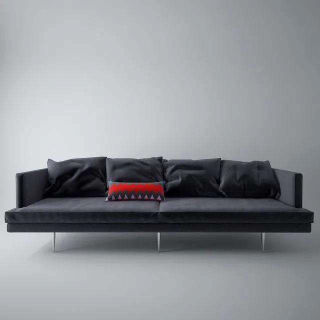 Sofa with pillows 3D Model