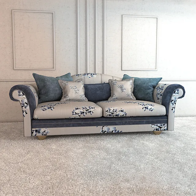 Sofa with velvet 3D Model