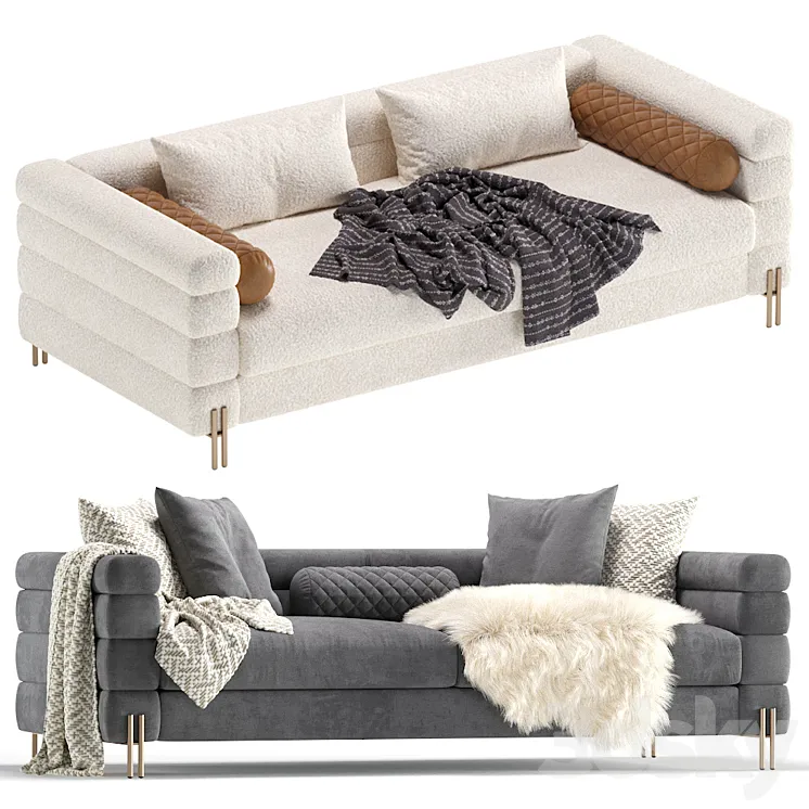 Sofa York by Eichholtz 2 set 3D Model Free Download