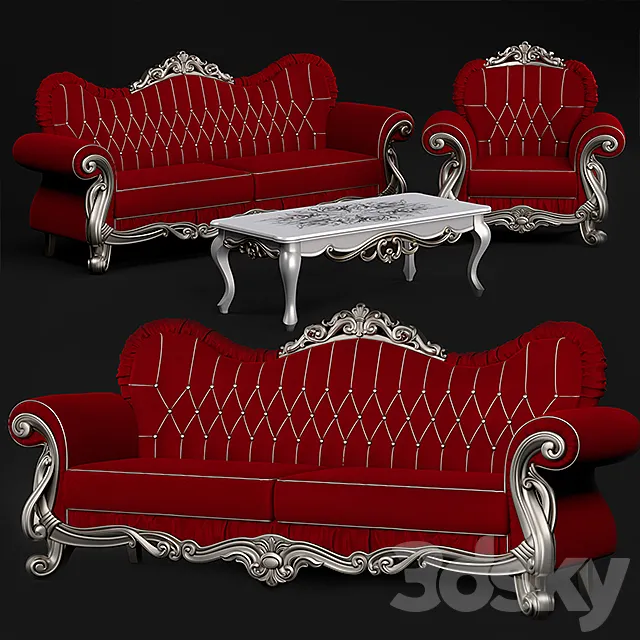 Sofa_Armchair Classic №1 "MONDELUX" 3D Model