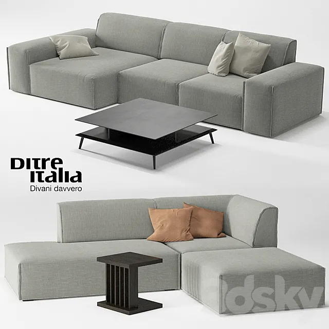 Sofas and armchair Ditre Italia MONOLITH 3D Model