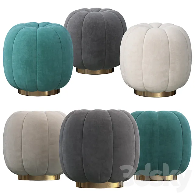 Sofia Velvet Footstool 3D Model