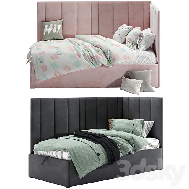 Soft bed ottoman Sophie 3DModel