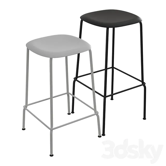 Soft Edge Bar Stool P30 3D Model