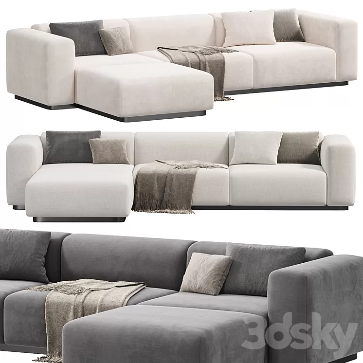 Soft Modular Sofa by Vitra 2 sofas 3D Model Free