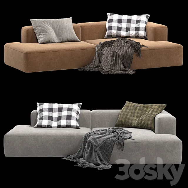 Soft modular sofa from the furniture factory Volga 3D Model