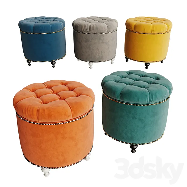 Soft padded stool Grosseto 3DModel