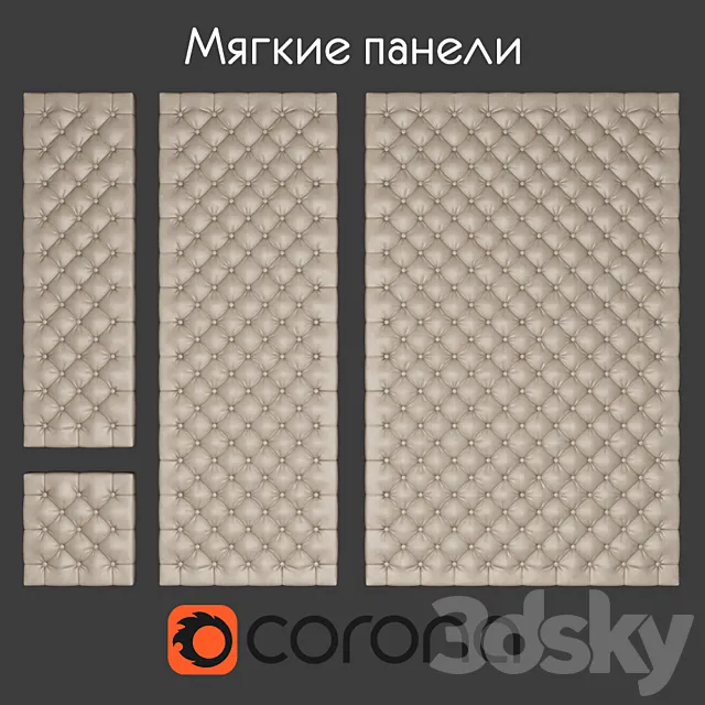 Soft panels 3c set 3D Model