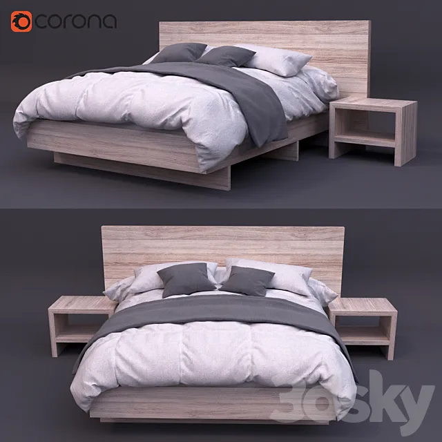 soft rustic bed 3DModel