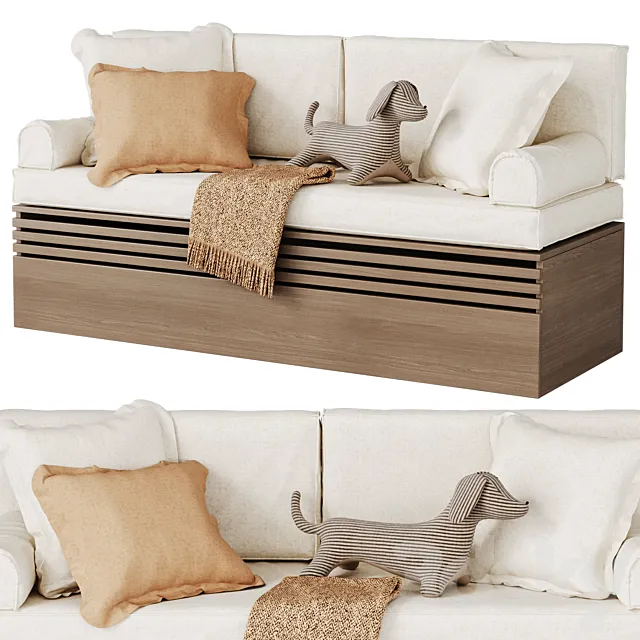 Soft seat for window sill in childrens room \ Pillows 3D Model