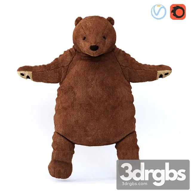 Soft Toy Brown Bear Dyungelskog 3D Model Free