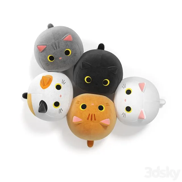 Soft toys cats 3D Model