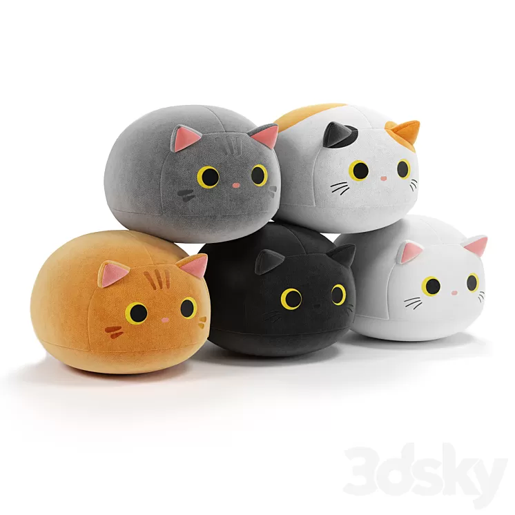 Soft toys cats 3D Model Free