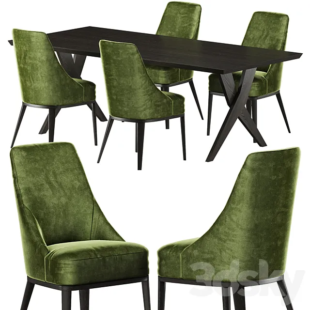 Softhouse Crossing table Softhouse Flavia chair 3D Model