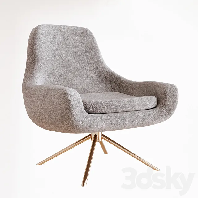 Softline Apricot swivel curved chair 3D Model
