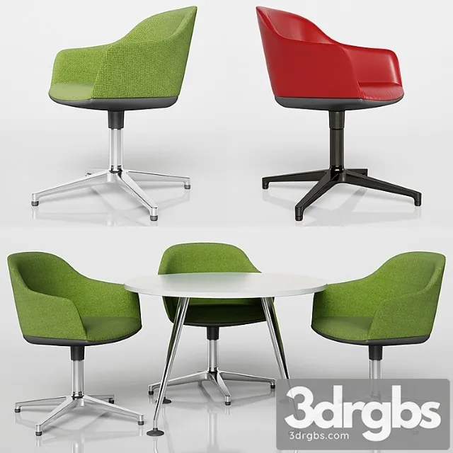 Softshell chair with four-star base 2 3D Model Free