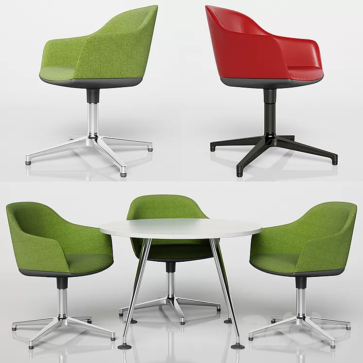 Softshell Chair with Four-Star Base 3D Model