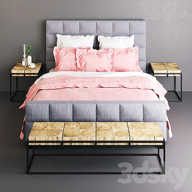 Soho Fabric Bed 3DModel