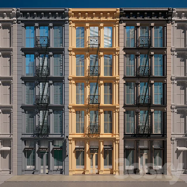 Soho- Reserve cast iron buildings 3D Model