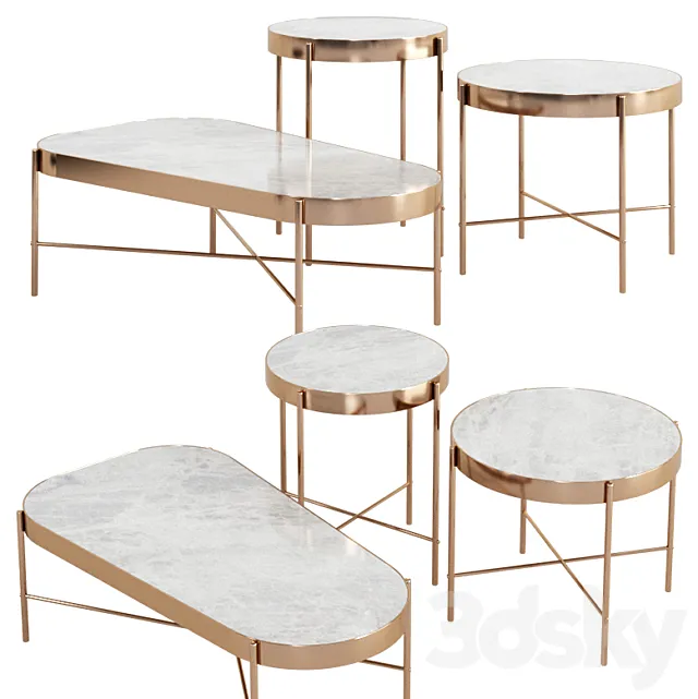 Sol Marble Coffee Table 3D Model