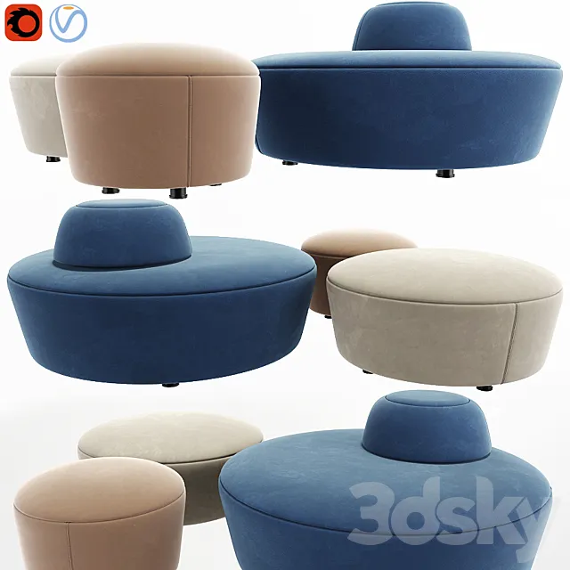 Solar Ottoman Set 02 3DModel