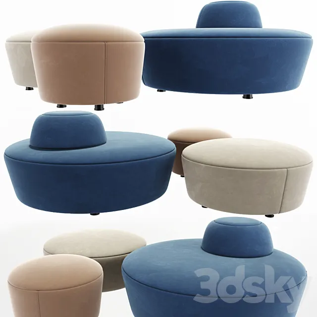 Solar ottoman set 3DModel