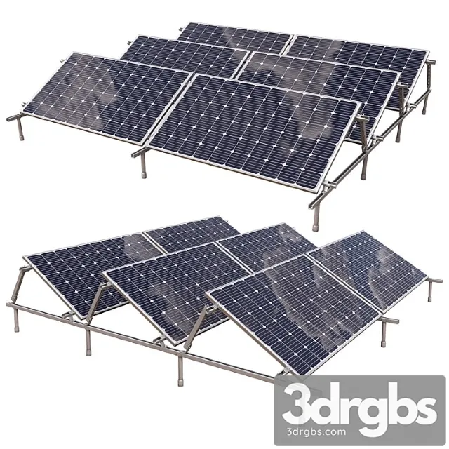 Solar panel power plant 3D Model Free