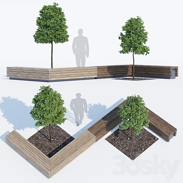 Solid peano benches 3DModel