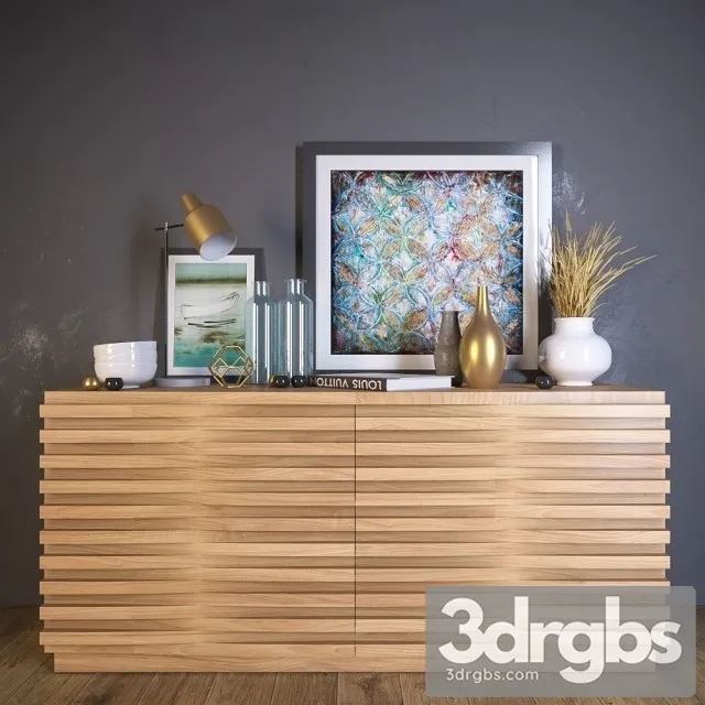 Solid Wood madway Sideboard 3D Model Free