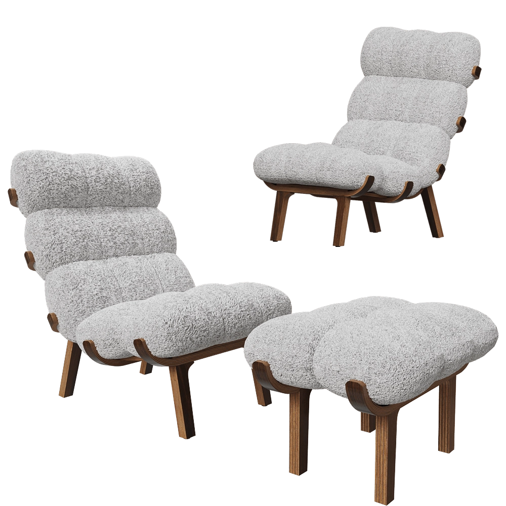 SOLLEN - Chair & footstool CLOUD 3D Model