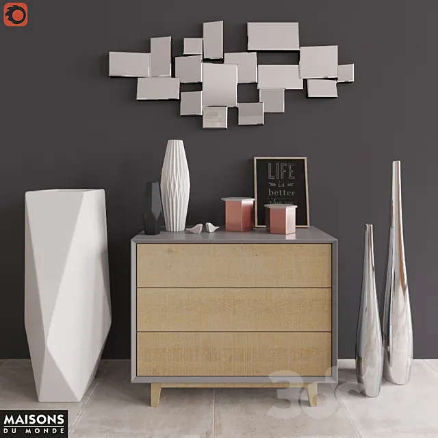 Sommode with decor Maisons du Monde 3D Model