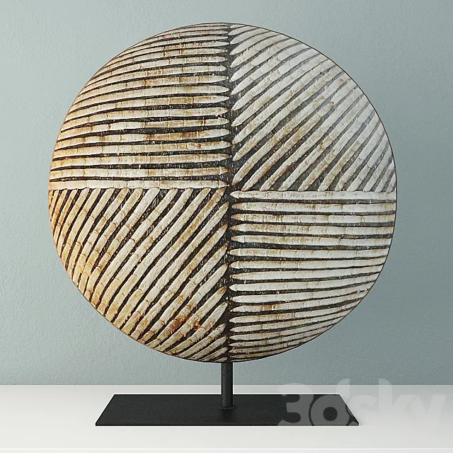Songye Congo Wood Shield 3D Model