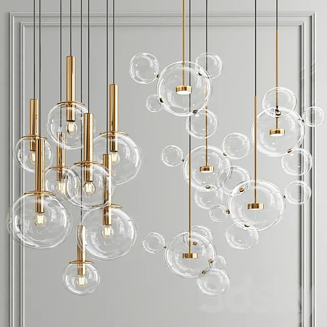 Sonneman & Giopato Bolle Chandelier 3D Model