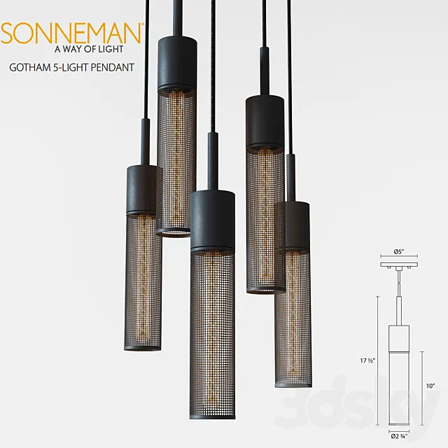 Sonneman Gotham 5-Light Pendant Free Download
