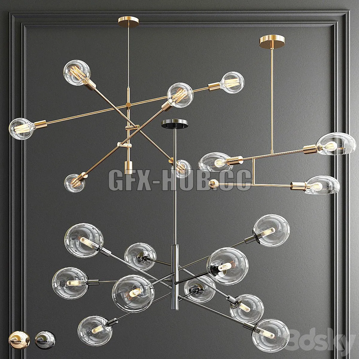 Sonneman Mobile Tangle Light - 3 type 3D Model