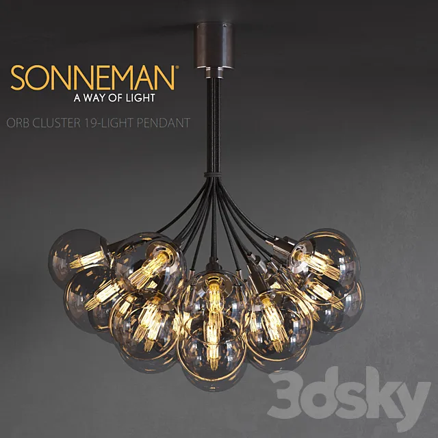Sonneman ORB CLUSTER 19-LIGHT PENDANT 3DModel
