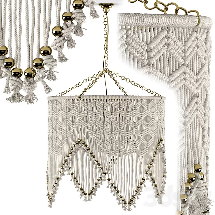 Sonora Macrame Chandelier by Selamat 3D Model