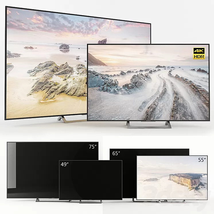 Sony KD TVs (4 pcs.) 3D Model
