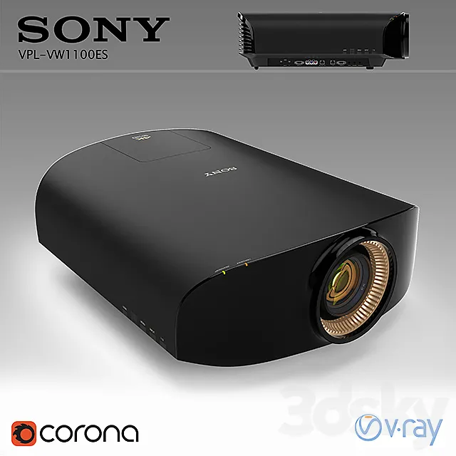Sony VPL-VW1100ES projector with mount 3D Model