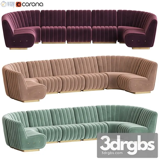 Sophia long sofa 2 3D Model Free