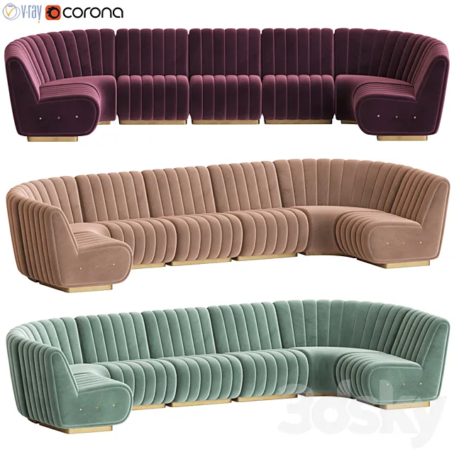 Sophia long sofa 3D Model
