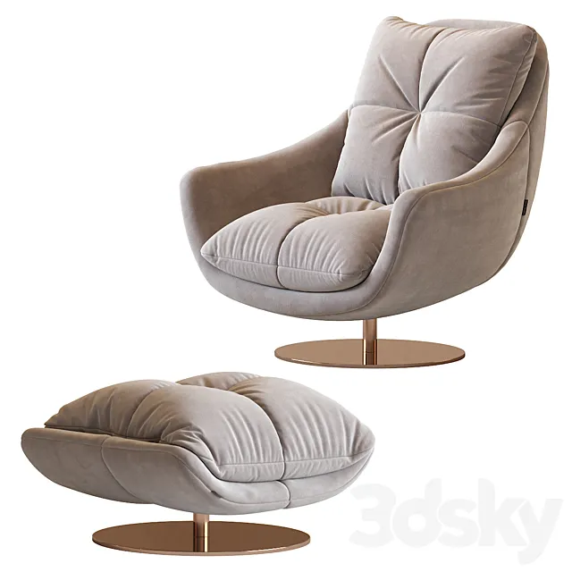 Sophia Swivel armchair 3D Model